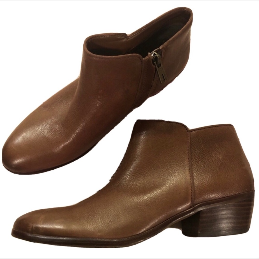 Sam Edelman Tan Brown Leather Petty Ankle Boots 9M